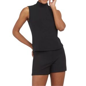 NWT SPANX Polished Stretch 4” Cotton Shorts size XL in Black